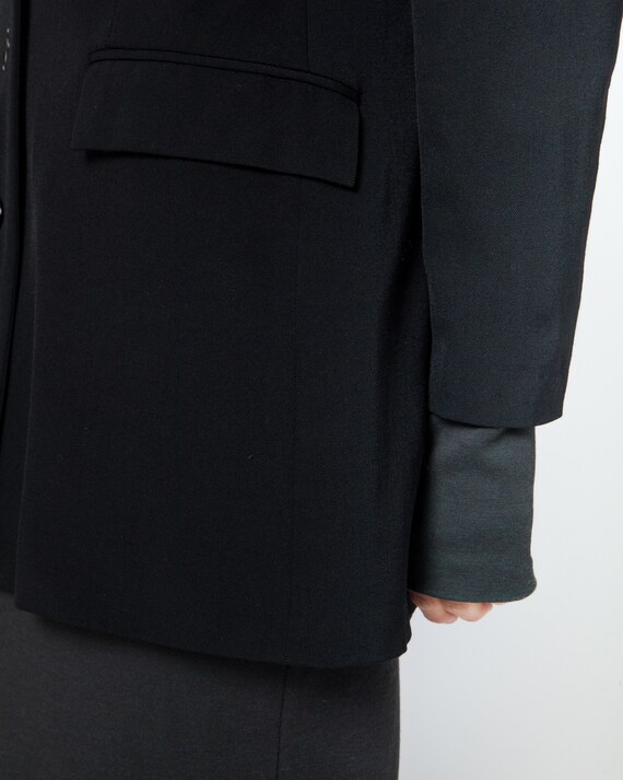 y2k essential Black midi Blazer, minimalist - image 7