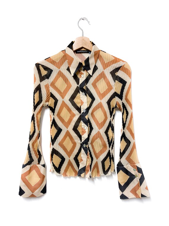 PARIS SPORT GEOMETRIC 70s print long cuff, 60s Psy