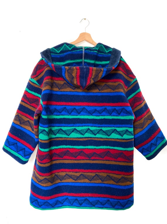 【80s~_vintage】MISSONI JacquardHoodieCoat 1980s Missoni Montgomery Coat, Multicolor Zigzag Pattern Vintage