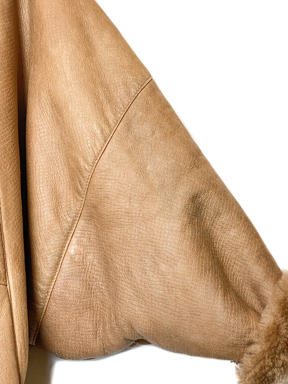 80s FENDI Brown Shearling coat, real sheepskin le… - image 10
