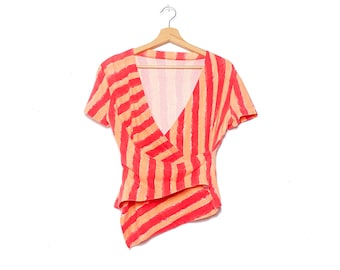 2000s Vivienne Westwood archive, Vintage asymmetrical wrap, drape tshirt