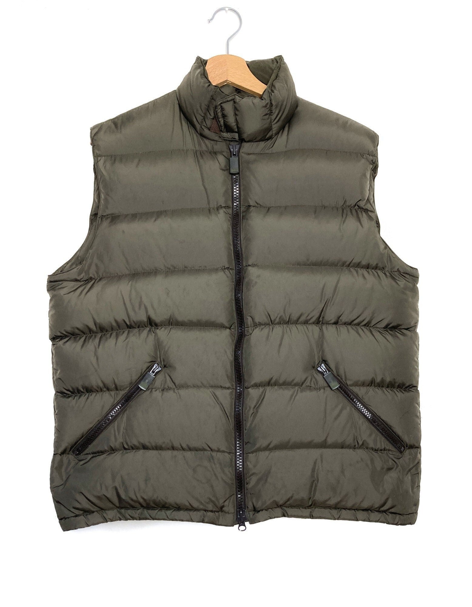 Y2K ALBERTO ASPESI BROWN - Khaki Down Vest, Quilted Stuffed Y2K ALBERTO ASPESI BROWN - Khaki Down Vest, Quilted Stuffed
