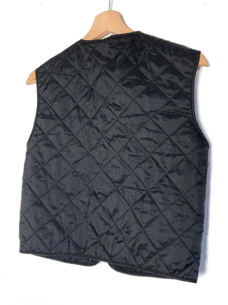 vintage nylon bomber vest BLACK VEST inside stuffed.
