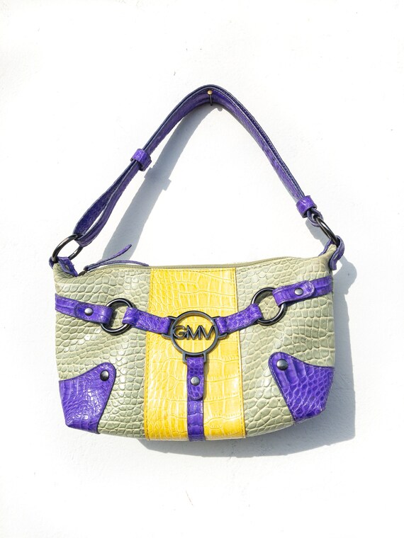 Y2K GIANMARCO VENTURI multicolor faux leather bag… - image 1