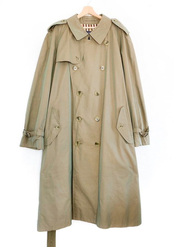 Y2K VINTAGE BURBERRYS TRENCH iridescent army gree… - image 3