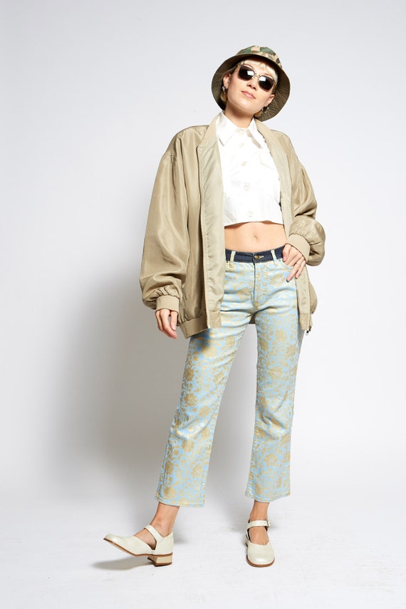 SILK BOMBER JACKET beige oversize unisex
