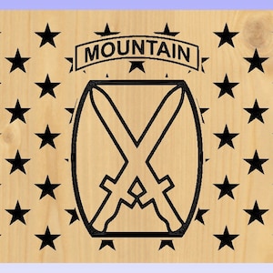 10th Mountain Division Union with SVG (Ready to Cut G-code) 14.25 by 10.5