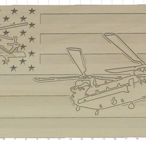 Black Hawk/ Chinook Flag 12 by 24 - Ready to cut GRBL Gcode file for CNC Machine