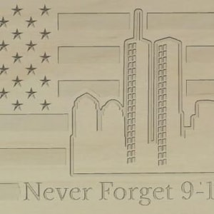 9/11 Twin Towers Flag 11.25 by 22 inches (Ready tto Cut GCODE File) GRBL CNC