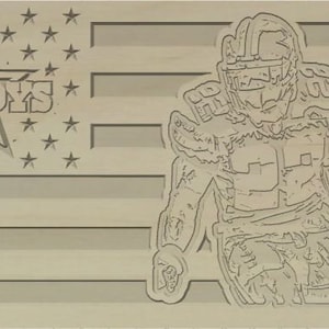 Emmitt Smith Flag 11.25 by 22 (Ready to cut gcode) GRBL CNC Machines