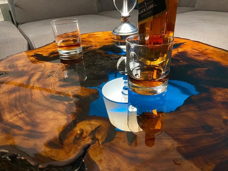 CUSTOM MADE XXL Designer Wohnzimmertisch Epoxidharz Resin Baumkante Natur Living Edge Couchtisch image 10