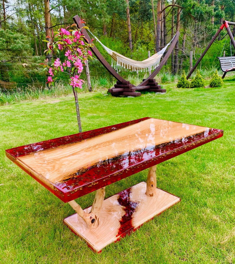 Custom Made Epoxy Wood Resin Table Stół Żywica Drewno Epoxidharz Tisch