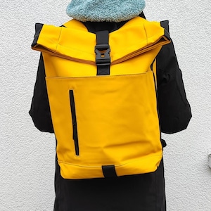 Toproll backpack made of rubber in yellow image 1