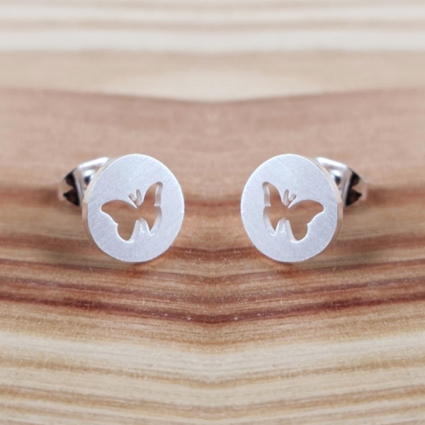 Schmetterling Ohrstecker - minimalistischer Schmuck, Trendsetter Ohrringe, Statement Ohrringe, Geschenk