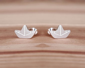 Boat stud earrings - minimalist jewelry, elegant stud earrings, gift, statement earrings