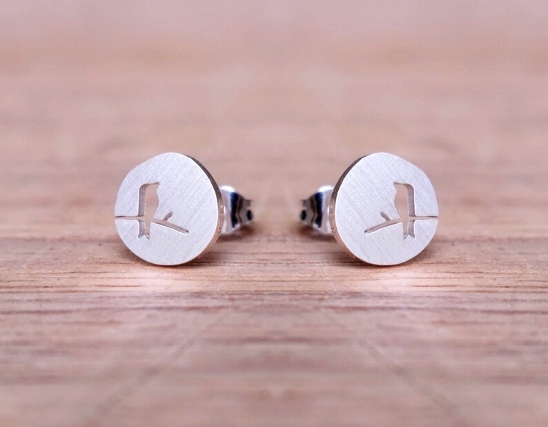 Bird stud earrings, small - minimalist jewelry, trendsetter earrings, statement earrings, gift 