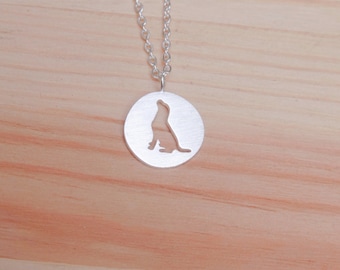 Golden Retriever - Charm Halskette, minimalistischer Schmuck, zierliche Halskette, minimal statement Halskette, Halskette mit Anhänger