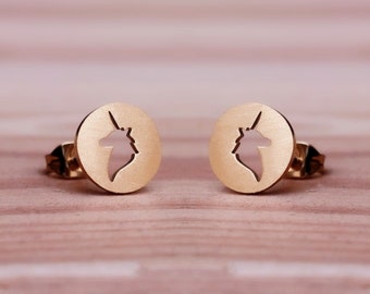 Unicorn Stud Earrings - Minimalist Jewelry, Trendsetter Earrings, Statement Earrings, Gift for Girlfriend
