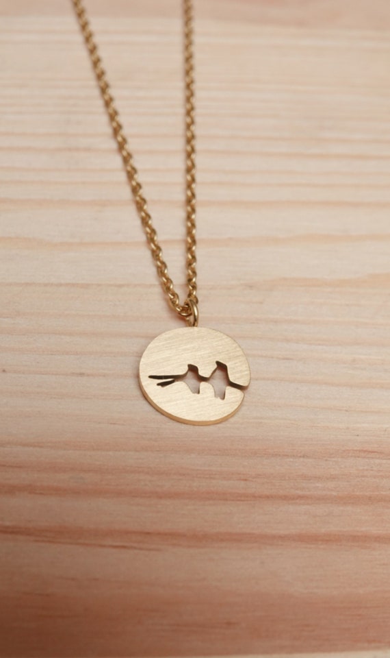 Two Birds Necklace 3 Collar de dijes joyería minimalista Etsy España
