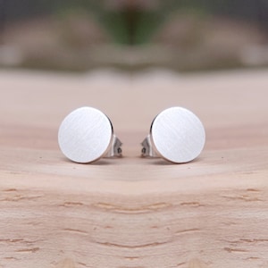 Disc stud earrings, medium - minimalist jewelry, simple earrings, gold jewelry, trendsetter earrings, statement earrings, gift