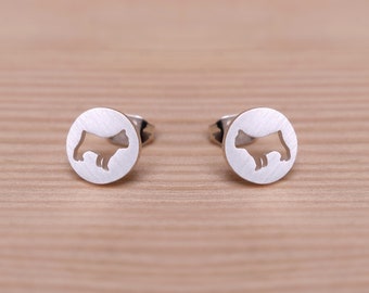 Bulldog Stud earrings GR - minimalist jewelry, magical earrings, beautiful gift, statement earrings