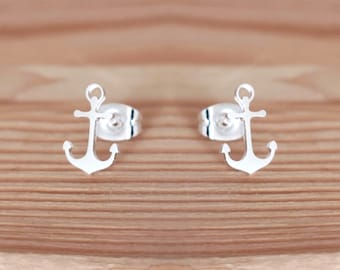 Old School Anchor stud earrings - minimalist jewelry, trendsetter earrings, statement earrings, gift