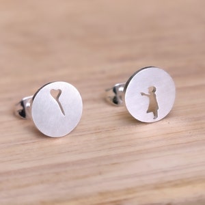 Pendientes infantiles joyas minimalistas, pendientes modernos, joyas de oro, pendientes que marcan tendencia, pendientes de declaración, regalo imagen 1