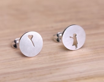 Childhood Stud Earrings - Minimalist Jewelry, Modern Earrings, Gold Jewelry, Trendsetter Earrings, Statement Earrings, Gift for girlfriend