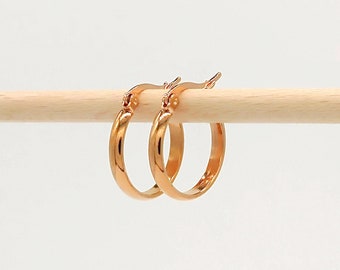 Thick classic hoop earring 28mm-Minimalist Jewelry,Trendsetter Earrings,Statement Earrings, Simple Earrings,Gold Jewelry,Gift for girlfriend