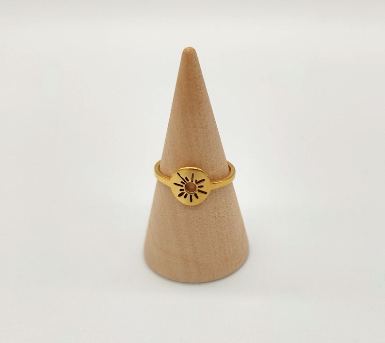 Ring Sonne, minimalistischer Ring, Gold, Silber, Roségold, Freundschaftsring, Statement Ring, Geschenk Bild 1