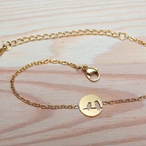 Two birds bracelet - friendship bracelet, minimalist jewelry, bracelet gold, bracelet silver, feminine bracelet, gift for girlfriend
