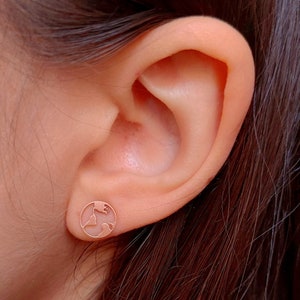 Welt Ohrstecker minimalistischer Schmuck, zauberhafte Ohrringe, schönes Geschenk, Statement Ohrringe Bild 6