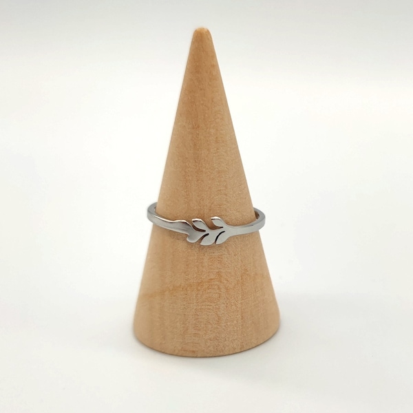 Ring Lorbeerblatt, minimalistischer Ring, Gold, Silber, Roségold, Freundschaftsring, Statement Ring, Geschenk