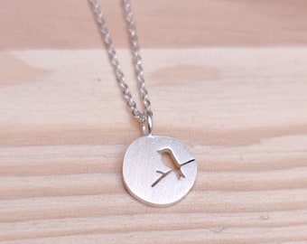 Bird necklace - charm necklace, minimalist jewelry, dainty necklace, minimal statement necklace, pendant necklace, gift for girlfriend
