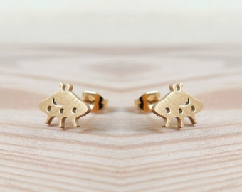 Ufo stud earrings - minimalist jewelry, trendsetter earrings, statement earrings, gift for girlfriend