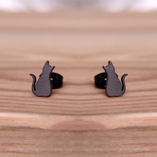 Katzen Ohrstecker - minimalistischer Schmuck, zauberhafte Ohrringe, schönes Geschenk, Statement Ohrringe, Cats earrings