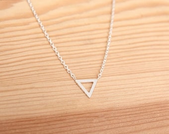 Triangle Necklace - charm necklace, minimalist jewelry, dainty necklace, minimal statement necklace, pendant necklace, gift for girlfriend