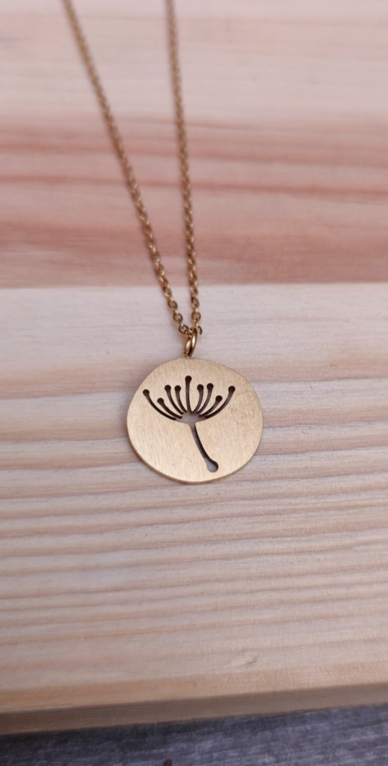 Pusteblume Necklace charm necklace, minimalist jewelry, dainty necklace, minimal statement necklace, pendant necklace, gift for girlfriend image 1
