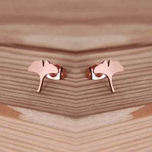 Pendientes Ginkgo joyería minimalista, pendientes que marcan tendencia, pendientes de declaración, regalo para novia imagen 3