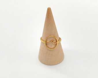 Ring wave in a circle, minimalist ring, gold, silver, rose gold, friendship ring, statement ring, gift