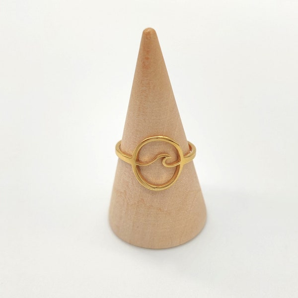 Ring Welle im Kreis, minimalistischer Ring, Gold, Silber, Roségold, Freundschaftsring, Statement Ring, Geschenk