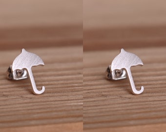Umbrella Stud Earrings - Minimalist Jewelry, Trendsetter Earrings, Statement Earrings, Gift for Girlfriend