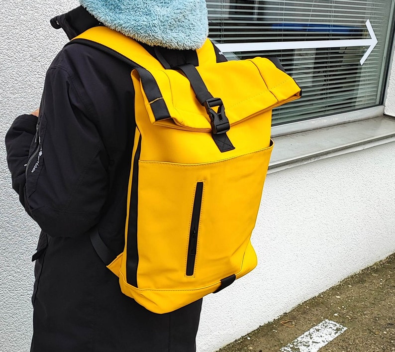 Toproll backpack made of rubber in yellow image 2