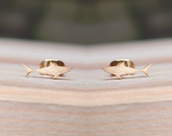Shark stud earrings - minimalist jewelry, magical earrings, beautiful gift, statement earrings