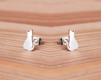 Katzen Ohrstecker - minimalistischer Schmuck, zauberhafte Ohrringe, schönes Geschenk, Statement Ohrringe, Cats earrings