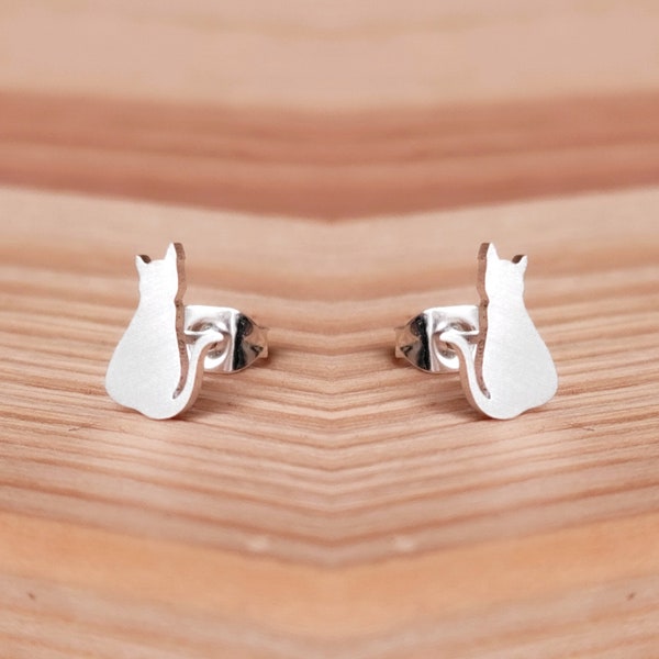 Cat stud earrings - minimalist jewelry, magical earrings, beautiful gift, statement earrings