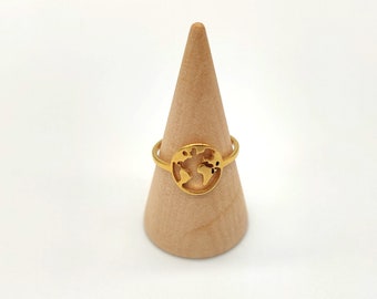 Ring Welt, minimalistischer Ring, Gold, Silber, Roségold, Freundschaftsring, Statement Ring, Geschenk