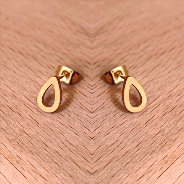 Boucles d'oreilles en forme de larme - bijoux minimalistes, boucles d'oreilles simples, bijoux en or, boucles d'oreilles avant-gardistes