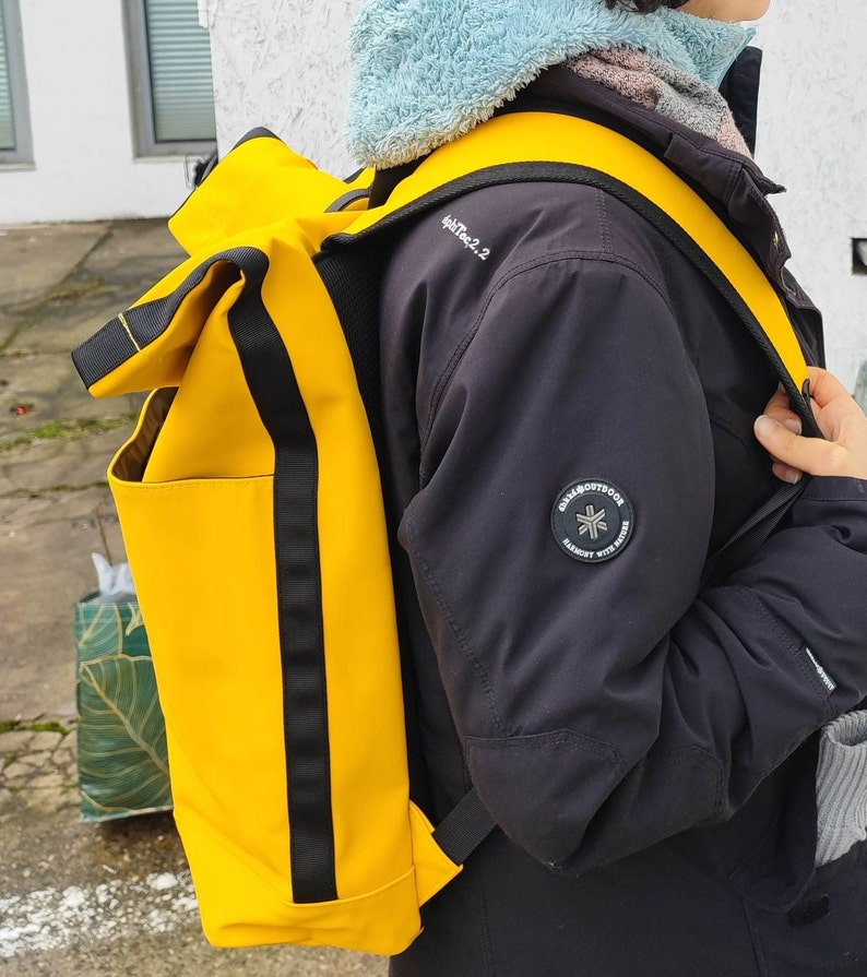 Toproll backpack made of rubber in yellow image 3