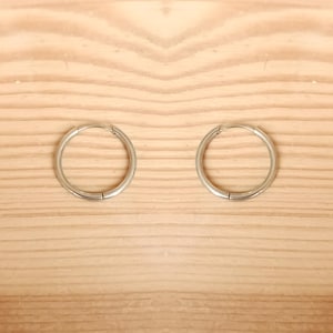 Simple Kleine Kreolen 15 mm- minimalistischer Schmuck, Stainless steel Kreolen Ohrringe, Simple Jewelry, Waterproof Ohrringe